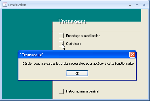 Pas accs  une autre fonctionnalit